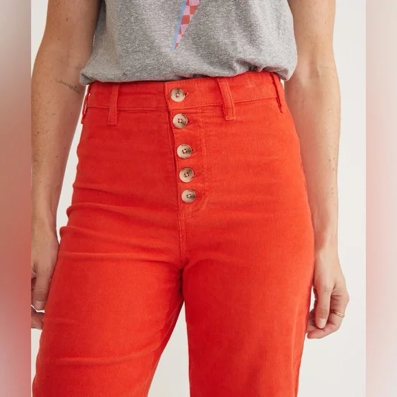 Marine Layer Bridget Wide Leg Crop Corduroy Pants Size 6 - Picture 2 of 13